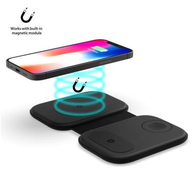 China Conveient New Safe Factory Wholesale Multifunctional Foldable Three-in-One Wireless Charger Desk Organizer for sale