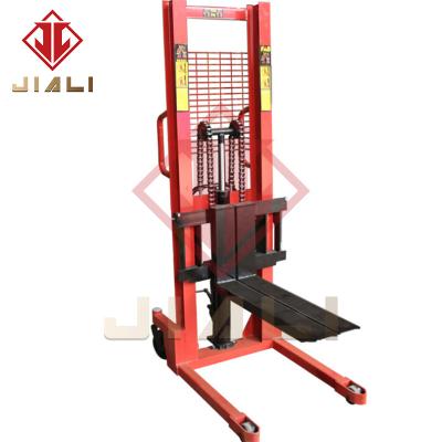 China Garment Shop C Shaped Steel Manual Push Floor Livestock Forklift 2 Ton DF Cylinder Hydraulic Welding Pallet Truck Small for sale