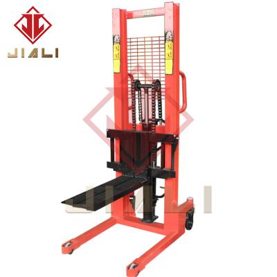 China Garment Shops Hand 2ton Manual Pallet Powered Hydraulic Lifting Forklift Pallet Stacker C Shaped Steel Manual Hydraulic Stacker Forklift for sale