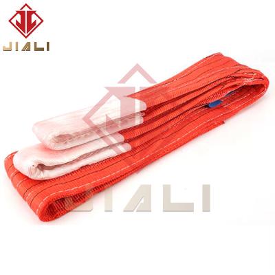 China Hoisting Industrial Crane Lifting Sling Polyester Synthetic Fiber Color Sling Flat Lifting Strap for sale