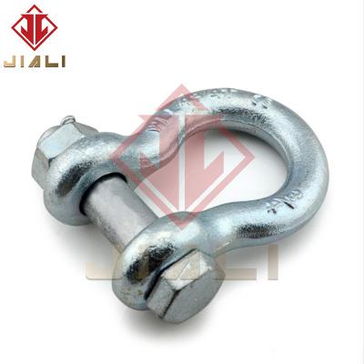 China Forgingstell Heavy Industry Silver Integral Micro Bow Shackle Good Toughness For Safety Lifting Rigging Heavy Duty Hook High Strength for sale