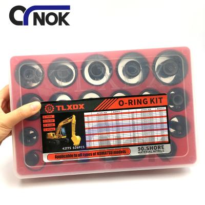 China Metric Excavator Hydraulic Sealing Ring Repair Machine O-Ring Service Kits China Factory NBR 90Shore O-Ring Box Kits for sale