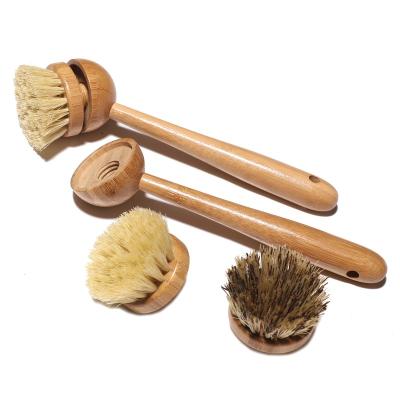 China 100% Biodegradable Sustainable Vegan Eco-Friendly Zero Waste Natural Eco-Friendly Wooden Pot Pan Cup Dish Bottle Kitchen Bamboo Cleaning Brush for sale