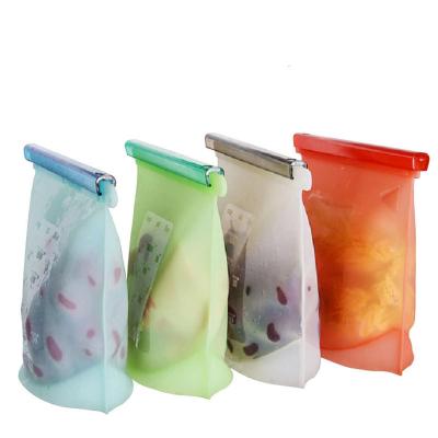 China Viable Quality Certified Reusable Silicone Food Storage Bag Set Reusable Silicone Food Preservation Bag Silicone Fresh Food Storage Bag for sale