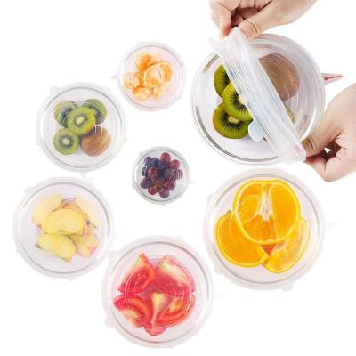 China Eco-Friendly Child Safe Reusable Silicone Stretch Food Cover Lid Cap For Jar Bottle Container Bowl Cover Silicone Stretch Lid for sale