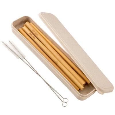 China Zero Waste Biodegradable 100% Organic Eco Friendly Natural Bamboo Straw Set for sale