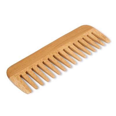 China 100% Home Biodegradable Natural Eco Friendly Zero Waste Wide Tooth Hair Bamboo Wood Comb for sale