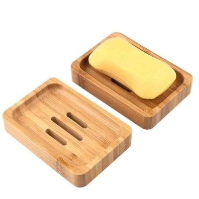 China Eco Friendly Natural Bamboo Soap Tray Eco Friendly Natural Bamboo Soap Dish Holder Rack Modern Zero Waste Wholesale Bamboo Bamboo for sale