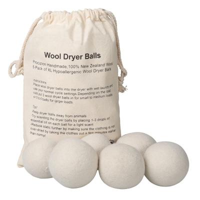 China 100% Organic New Zealand Laundry Compostable Eco Friendly Zero Waste 6 Pcs Pieces Set Dry Pack Laundry Wool Dryer Balls for sale