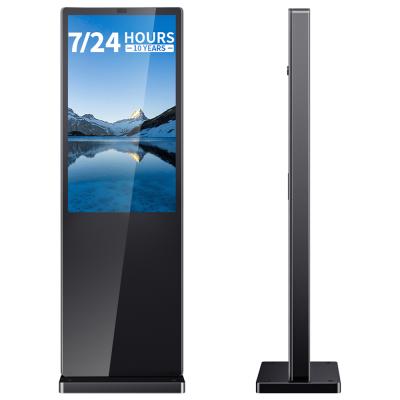 China 55 65 75 inch ip65 touch screen standing display waterproof advertising player kiosk super slim outdoor digital signage totem for sale