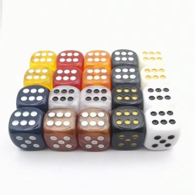 China 16mm Acrylic Polyhedral Round D6 Square Corner With Dots Pip Polyhedral Multicolor Multicolor Custom Resin Game Dies In Stock for sale