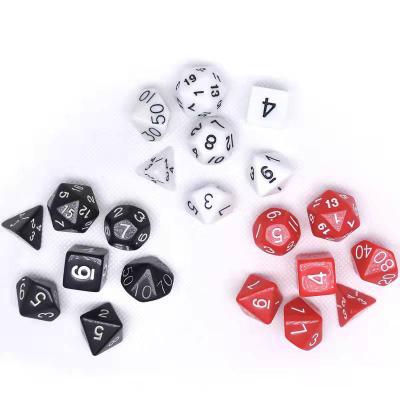 China Acrylic Resin Acrylic Multi-Sided 7 Grain Polyhedral Set Board Game Dice Set Running Group DND Cthulhu for sale