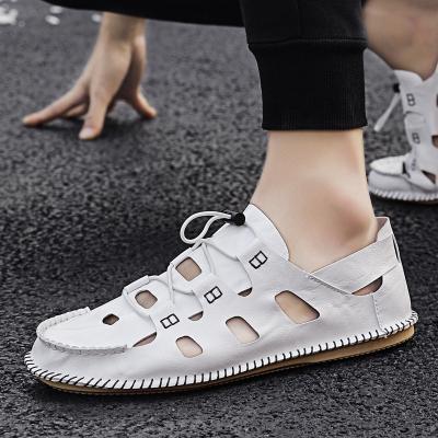 China Deodorization 2023 new men's sandals handmade men's ultra-fiber fashion upper sandals for sale