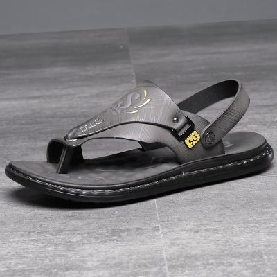 China 2023 fashion trend wholesale price men's genuine leather sandals soft unique sandals non-slip wear-resistant casual shoes for men for sale