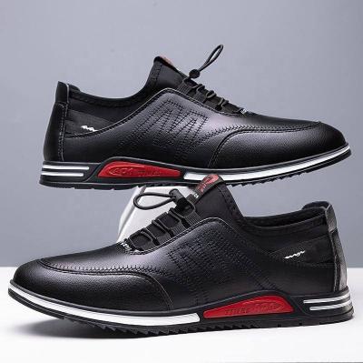 China Hot Selling Cheap Men's Leather Shoes Wholesale Breathable Leather Flat Men's Casual Shoes for sale