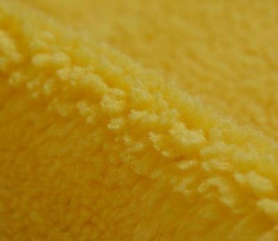 China Auto Upholstery Bright Yellow Color Sherpa Fleece Faux Fur Fabric Provided for sale