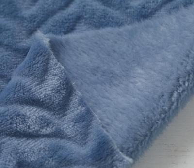 China Upholstery Auto Blue Color Wave Sheared Flannel Fleece Faux Fur Fabrics Customize All Color Faux Furs for sale