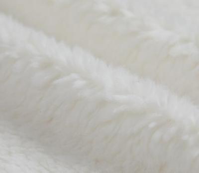 China Auto Upholstery White Color High Curly Short Pile Faux Fur Fabrics for sale