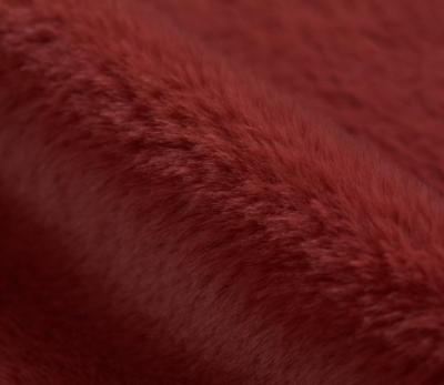 China Long Auto Faux Fur Color Wine Red Upholstery Fabric Polyester Faux Fur Fabric for sale