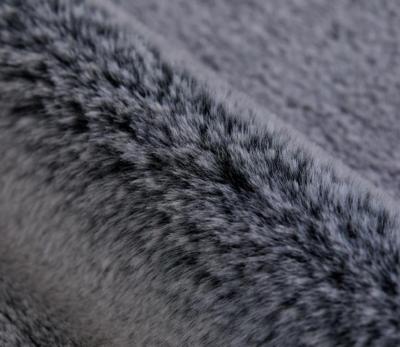 China 100% Auto Upholstery Gray Color Short Pile Rabbit Faux Fur Fabric Polyester Faux Fur Fabric for sale