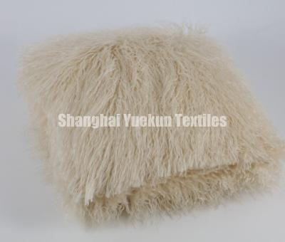 China Special Fire Retardant Faux Mongolian Fur Pillows Outdoor Furniture Cushions Decoration Hotel Pillow for sale