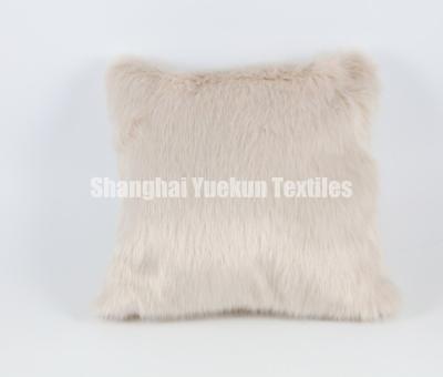 China Fire Retardant Beige Plush Faux Fur Cushions Stuffed Animal Pillows Customize Custom Made Cat Dog Cushion Throw Square Car Cushion for sale