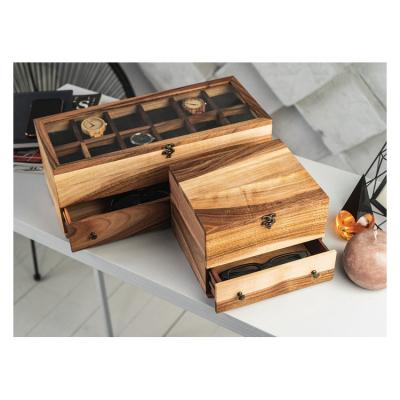 China New Chinese Style Fashion Atmosphere Handmade Watch Box Glasses Wooden Box for sale