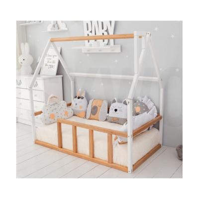 China Modern Handmade Natural Wood Children's House Bed Nursery Decorative Climbing Frame for sale