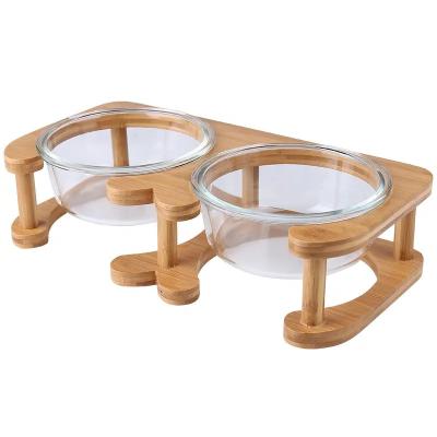 China Non-automatic Low Price and High Quality Wooden Holder Pet Supplies Dog Bowl Products for sale