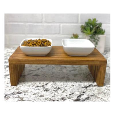 China Sustainable Farmhouse Cat Food Tray and Elevated Feeding Station for sale