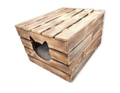 China Breathable Wood Fruit Box Cat Nest Vintage Design Pet House for sale