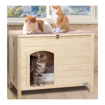 China Breathable Hide the litter box that can be folded into the cat house for sale