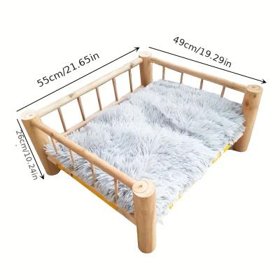 China Breathable Elevated Wood Pet Bed for Cats and Dogs - Comfortable and Durable Cat Hammock Bed for Camping and Home Use for sale