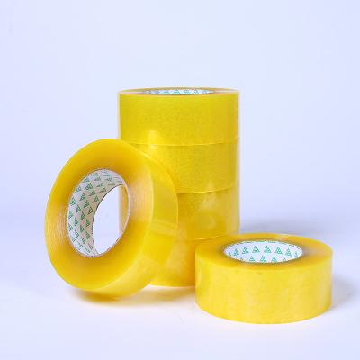 China Factory direct industrial waterproof BOPP transparent yellow adhesive tape for logistics packaging for sale