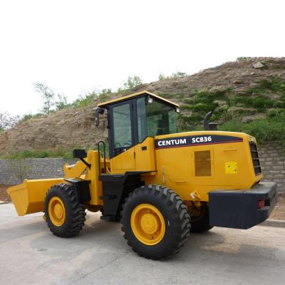 China Building Material Stores SC836 Front End Wheel Loader 1.8cbm Bucket 3ton 125hp Factory Price Brand New for sale