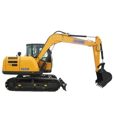 China Construction Material Shops Hydraulic Crawler Excavator 8 Ton Small Digger 0.33cbm Bucket Engine 62HP XE80D for sale