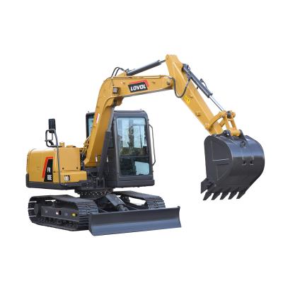 China Construction Material Shops 8ton Crawler Excavator New Mini Digger Competitive Price 0.32cbm Small Bucket LOVOL FR80D for sale