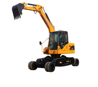 China Construction worksÂ   Wheel And Crawler Excavator Multi Function Fast Motion Digger 25km/h 9ton Bucket Grapple for sale