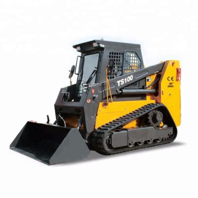 China Building Material Shops Track Crawler Skid Steer Loaders 1200kg 0.55cbm Rubber Bucket With Kinds Attachments CE TS100 for sale