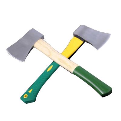 China Unrated stainless steel camping ax with rubber coated handle for sale