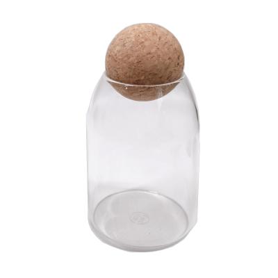 Cina Barattolo del vetro borosilicato con Cork Ball Stopper Dia 30mm - 100mm in vendita