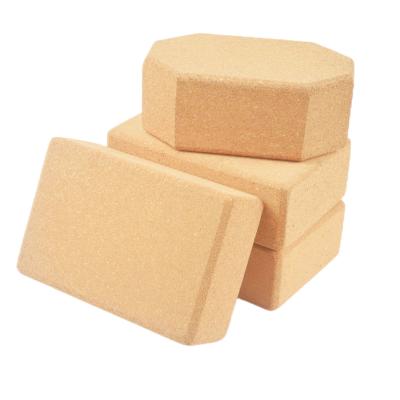 China Sustainable Yoga Brick Cork Blocks Portable Rectangular Rounded Edge for sale