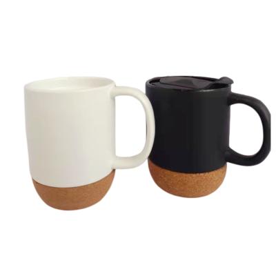 Chine la tasse de café 10-15oz en céramique avec la chaleur de Cork Bottom Base a isolé imperméable à vendre