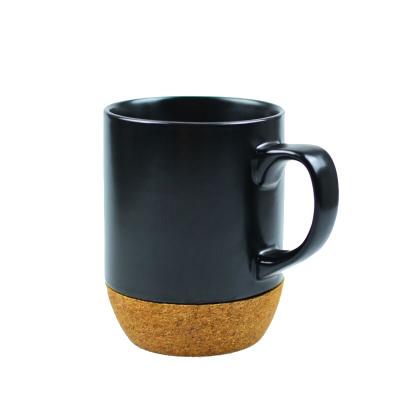 Chine Cork Base Ceramic Mug fait sur commande noir blanc BSCI FSC 3.3in Dia With Slide Lid à vendre