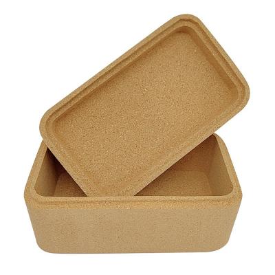 中国 Natural Durable Cork Box With Lid Storage Containers For Daily Storage 販売のため