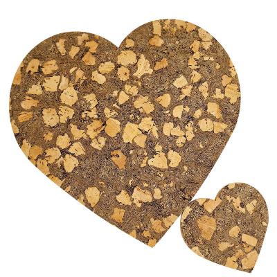 中国 Heart-Shaped Cork Coasters Placemat with Cork Fabric High resilience 販売のため