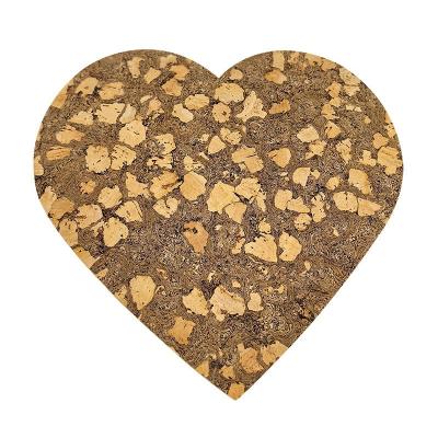 Cina Custom Heart Cork Placemat With Cork Fabric Cork Coasters Trivet Table Mat in vendita