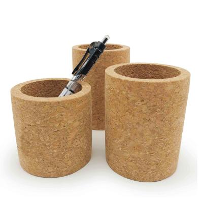 China H. 10cm het Lichtgewicht Propere Bureau van Cork Pen Pot Holder Office Stationery Te koop