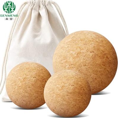 China Best Sale Eco-Friendly Natural Wood Ball for Fitness Exercise Cork Yoga Ball for sale