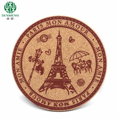 China Natural Hot Sale Custom Logo and Size Wholesale Cork Coasters à venda